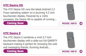 HTC Desire HD y HTC Desire Z pronto