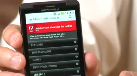 Adobe flash no todos smartphones Android 2.2 Froyo