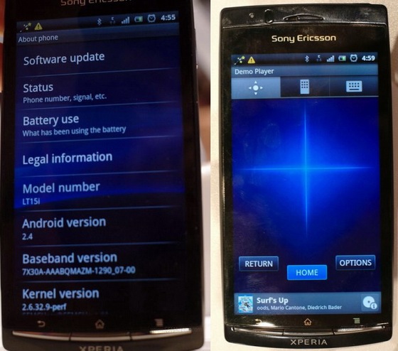 Sony Ericsson Xperia Arc Android 2.4