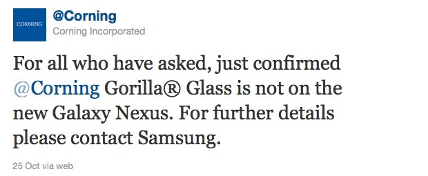 corning Gorilla Glass Galaxy Nexus