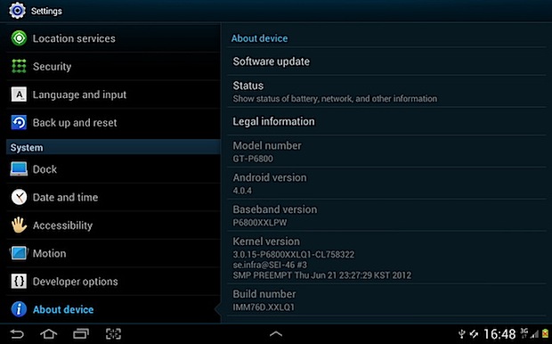 Galaxy Tab 7.7 Android 4.0.4