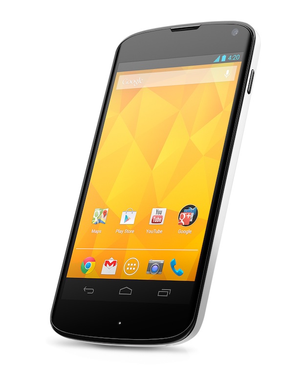 LG Nexus 4 Blanco frente perfil