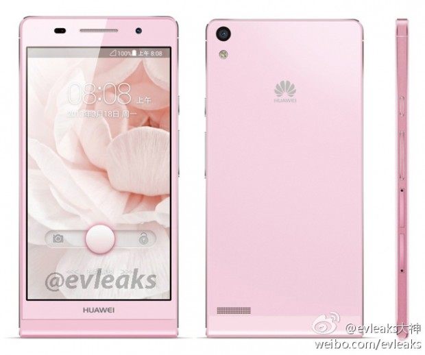 Huawei Ascend P6 filtrado rosa