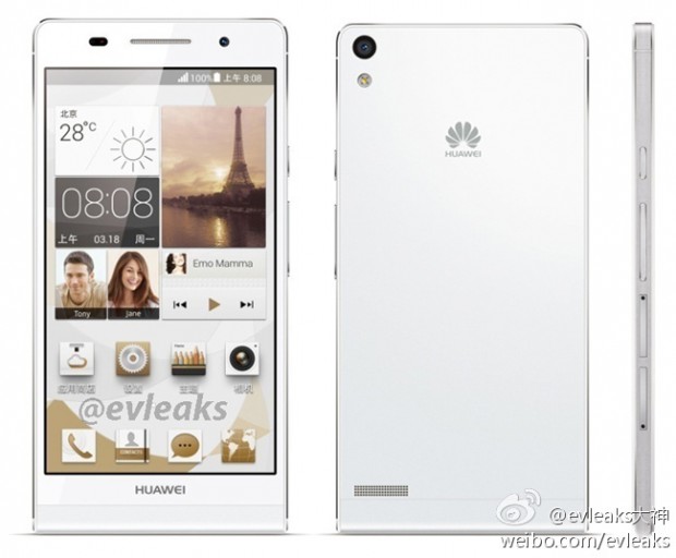 Huawei Ascend P6 filtrado blanco