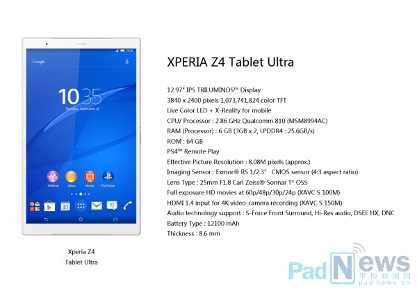 Sony Xperia Z4 Tablet Ultra rumor