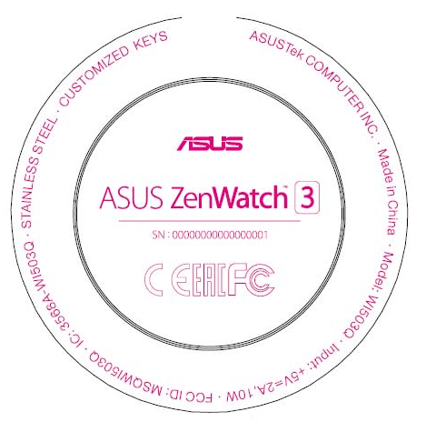 Asus Zenwatch 3 FCC