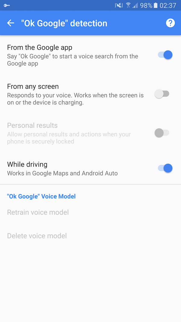 Android Auto ok google