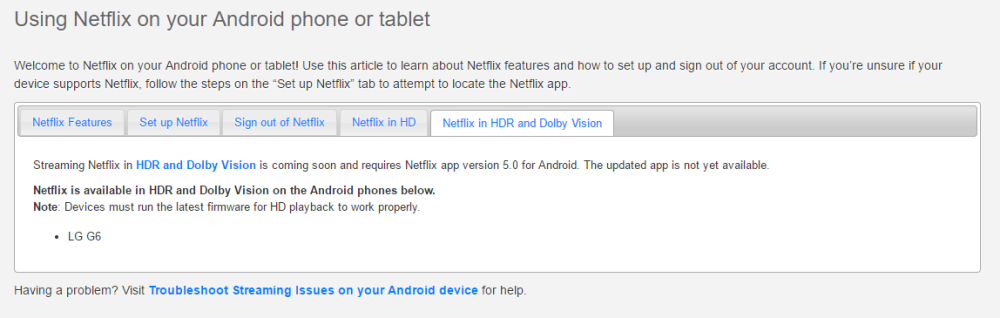 Detalles de Netflix sobre el contenido HDR en Android. 