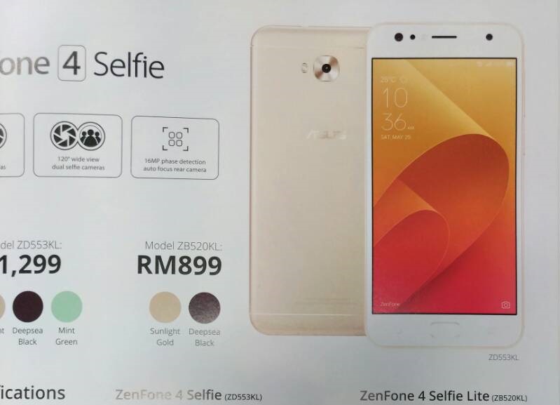 Recorte de fotografía filtrado del ASUS Zenfone 4 Selfie Lite (ZD553KL) blanco y dorado.