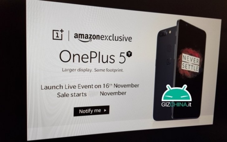 Imagen filtrada que revelaría que el OnePlus 5T se anunciaría el 16 de noviembre. 