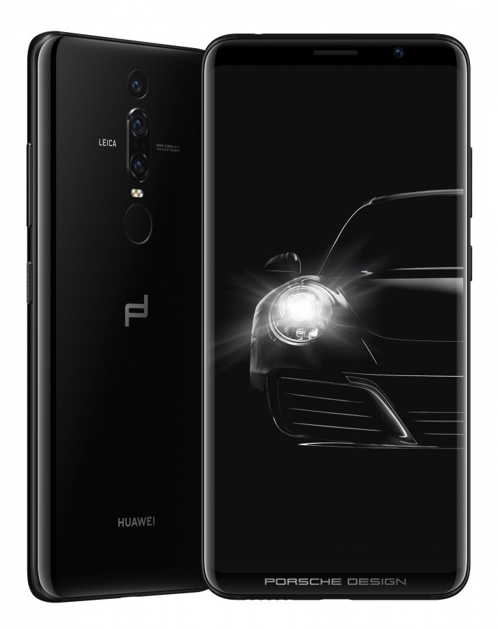Render oficial del frente y dorso del Huawei Porsche Design Mate RS color negro.