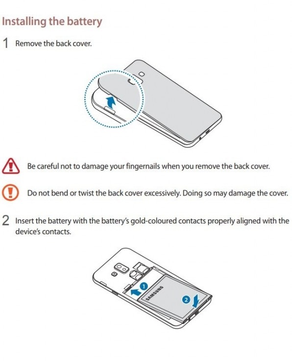 Imagen del supuesto manual filtrado del Samsung Galaxy J7 Duo.