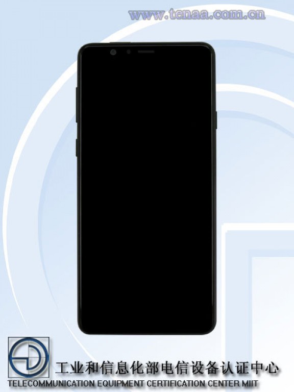 Render oficial de TENAA del frente del supuesto Samsung Galaxy S9 de cámara dual dorsal.