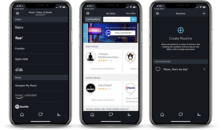 Render mostrando la compatibilidad de la aplicación de Alexa con el iPhone X.