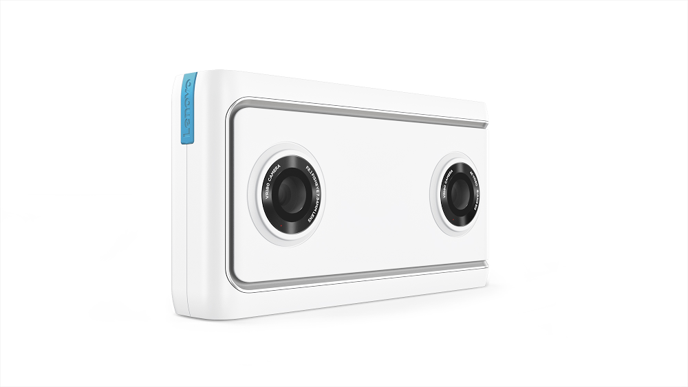 Render oficial del frente de la Lenovo Mirage Camera.
