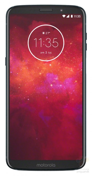 Render filtrado del supuesto frente del Motorola Moto Z3 Play.