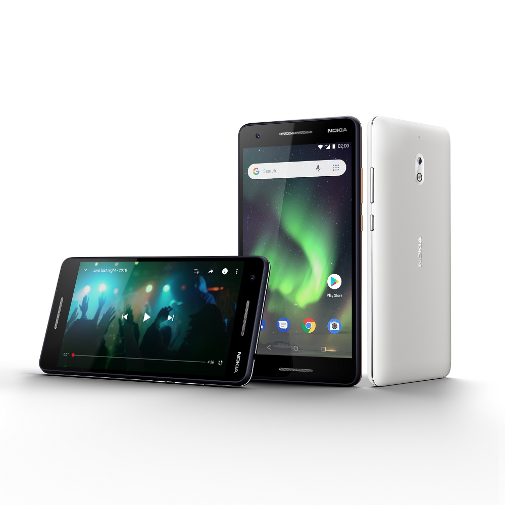 Render oficial del frente y dorso del Nokia 2.1.