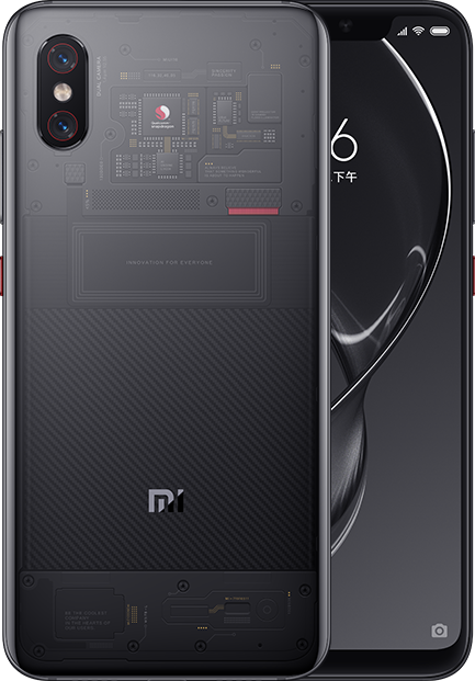 Render oficial de parte del frente y dorso completo del Xiaomi Mi 8 Explore Edition.