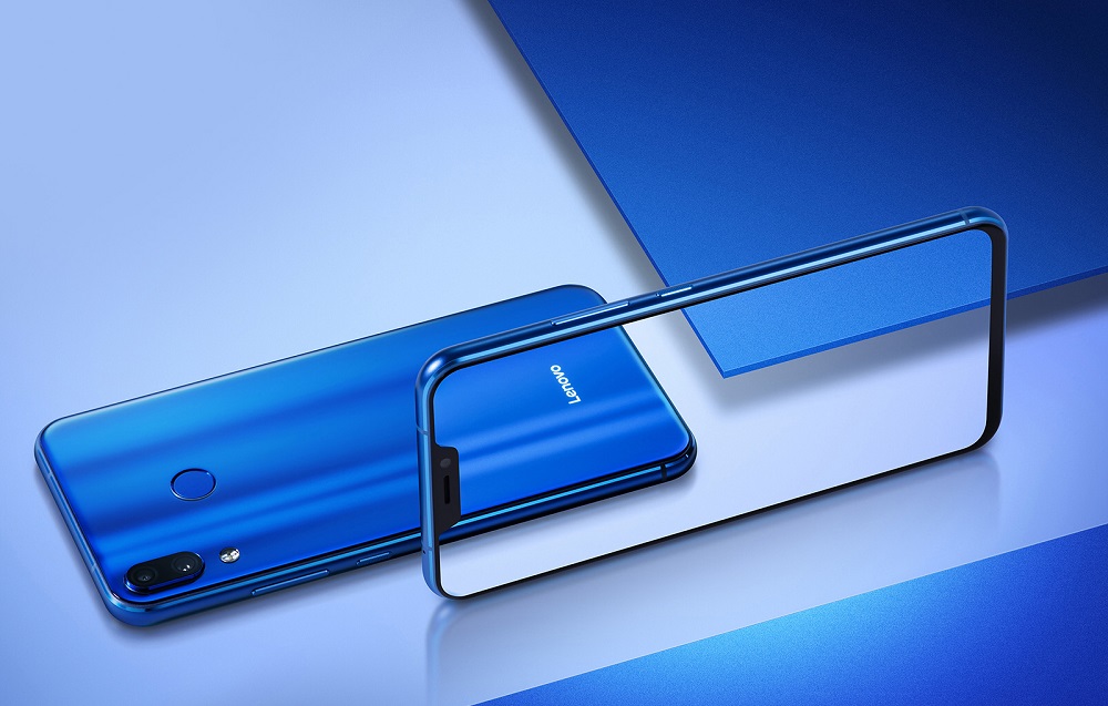 Render oficial del dorso del Lenovo Z5 vistiendo un color azul metalizado.