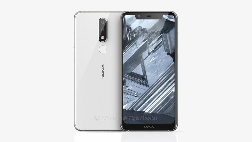 Render filtrado del supuesto diseño frontal y dorsal del Nokia 5.1 Plus color gris claro.