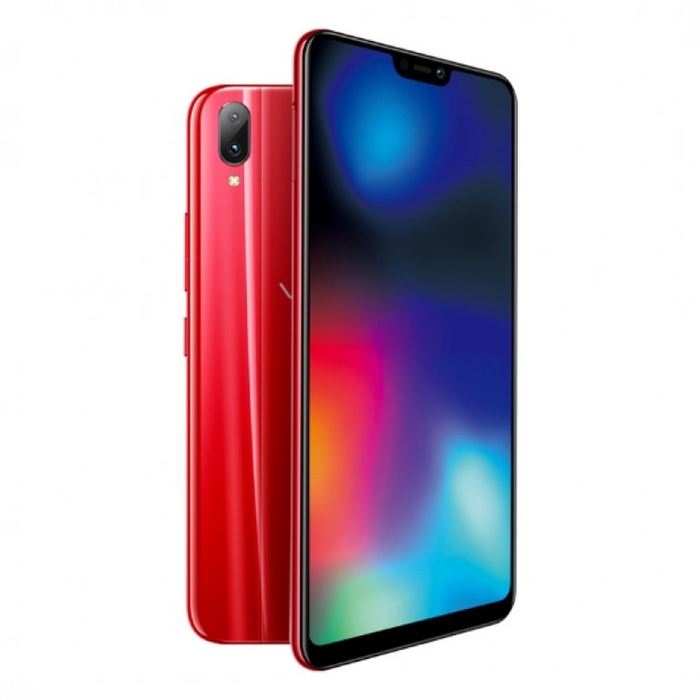 Render oficial del frente y dorso parcial del Vivo Z1i color rojo.