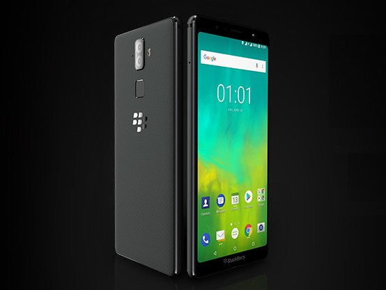 Render frontal y dorsal del BlackBerry Evolve.
