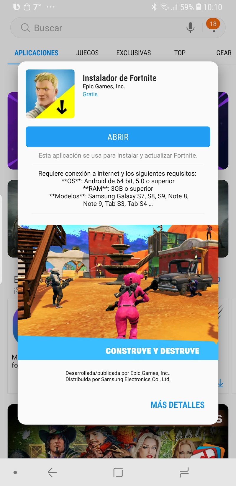 Fortnite android galaxy apps