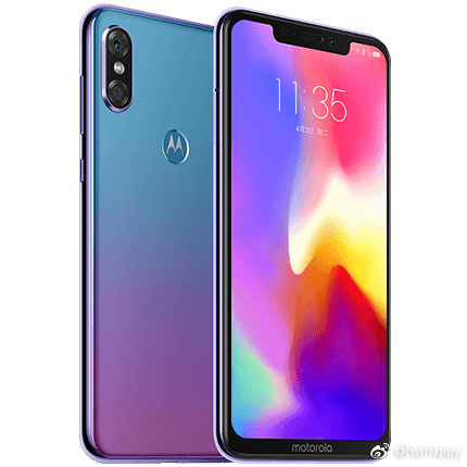 Supuesto render filtrado por Motorola del Motorola P30 color "Gradient".