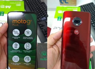 Fotos del Motorola Moto G7 Plus posando en vivo junto a su empaque