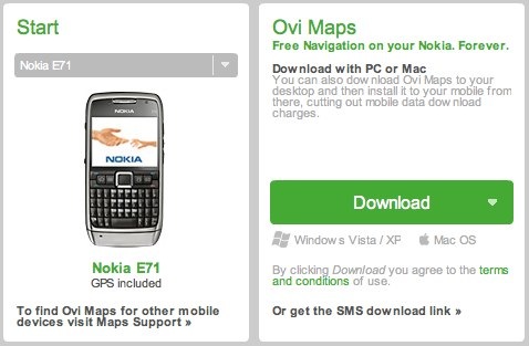 Ovi maps gratis Nokia E71 E66