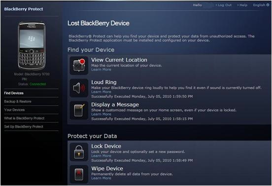 blackberry protect webportal