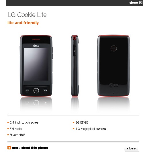 LG Wink T300 Cookie Lite Orange UK