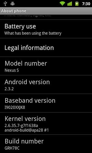 nexus s actualizacion Android 2.3.2
