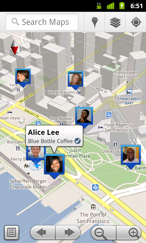 Google Maps 5.1 check-ins