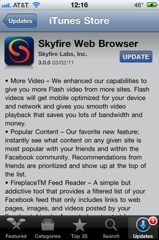 Skyfire 3.0 iphone