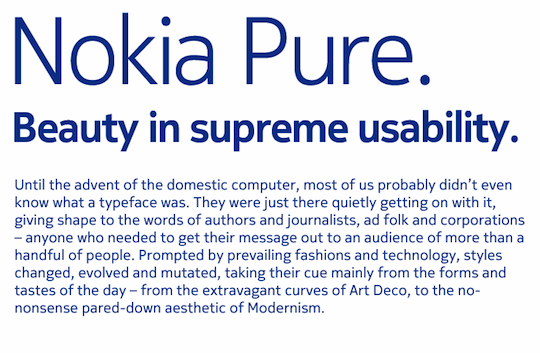 Nokia pure muestra