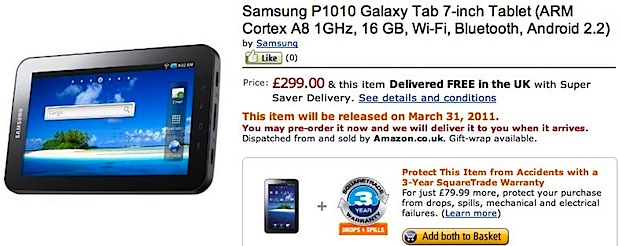Amazon Samsung P1010 Galaxy Tab WiFi