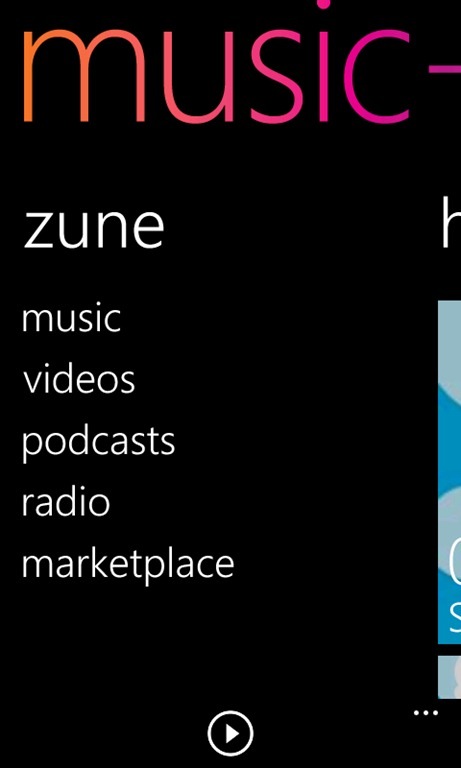 Windows Phone Mango reproductor de música