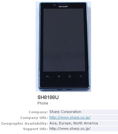 Sharp SH8188U Europa Android 2.2 Froyo