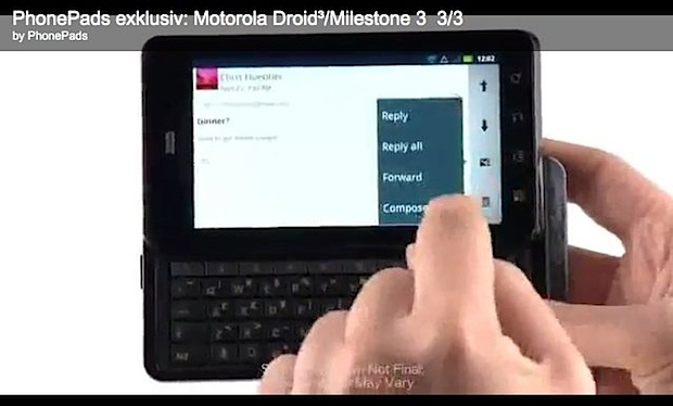 Motorola milestone 3 videos