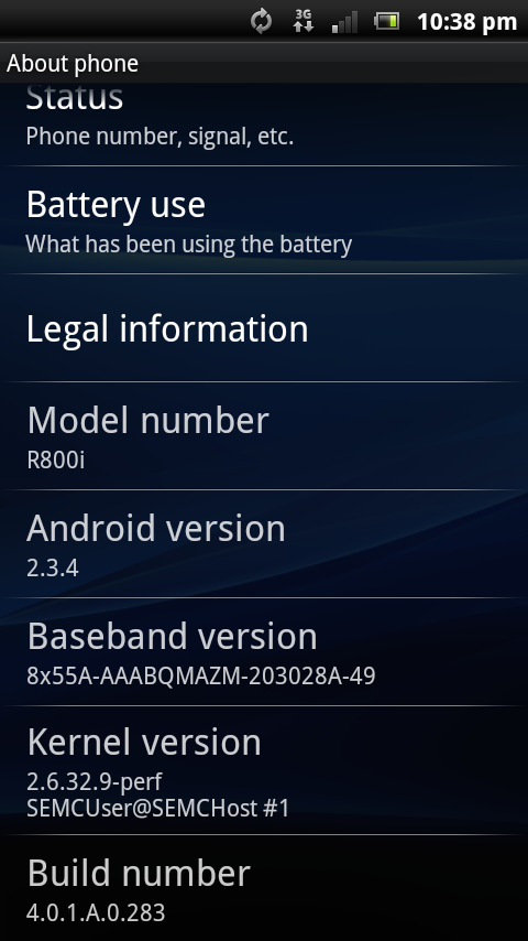 xperia arc play neo Android 2.3.4