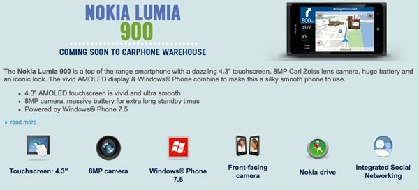 Nokia Lumia 900 reino unido