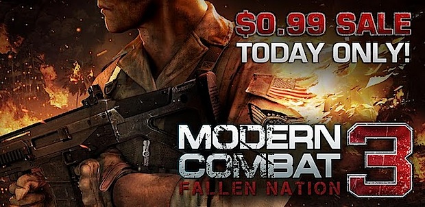 Modern Combat 3 99 centavos