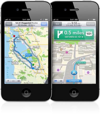 mapas 3D en iPhone 4