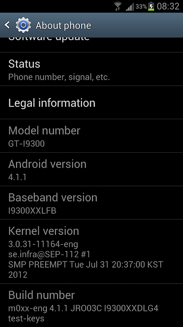 galaxy s3 android 4.1