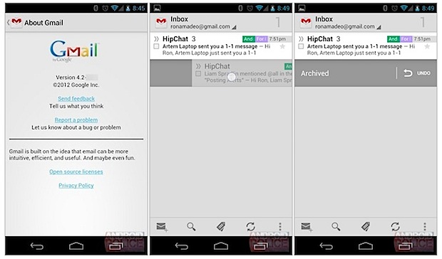 gmail 4.2 Android filtrado