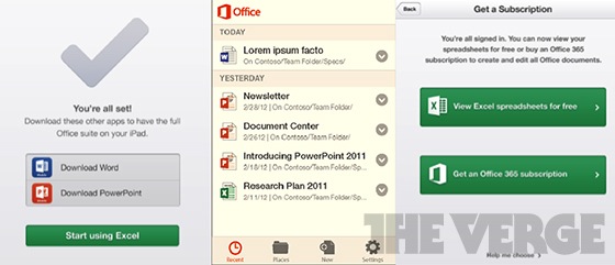 Microsoft Office para iPhone, iPad y Android vuelve a surgir para  principios del 2013