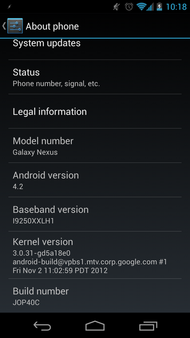 Galaxy Nexus Android 4.2
