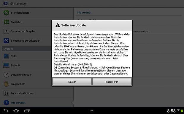 Actualizacion Android 4.1.1 Note 10.1