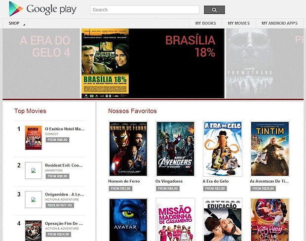 brasil Google Play Movies